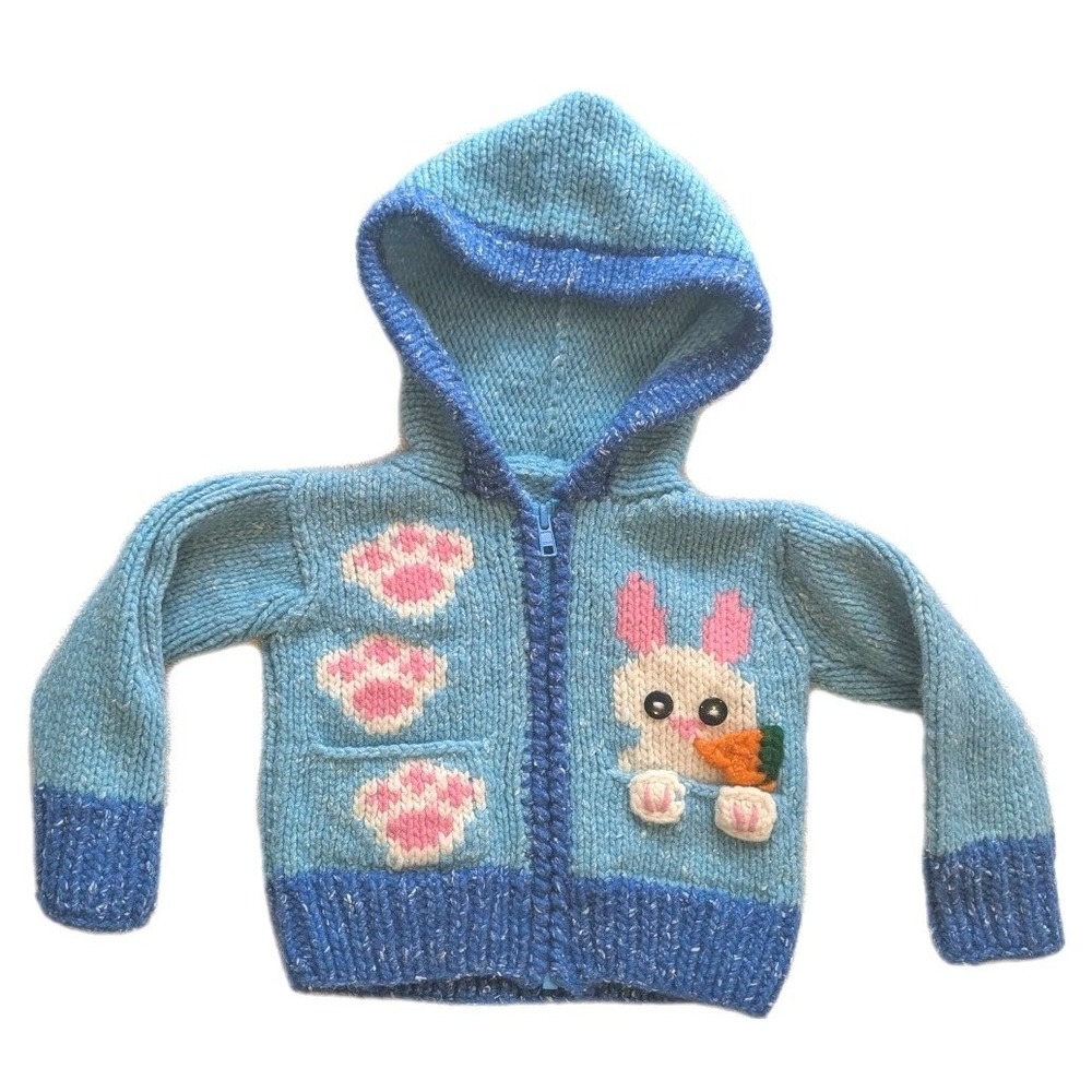 12-24M Measurements below Spring Easter Sweater Baby‎ Rabbit Bunny Girl Boy Blye